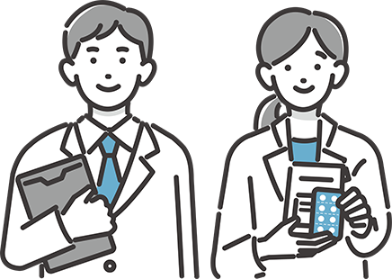 男性と女性の薬剤師のイタスと